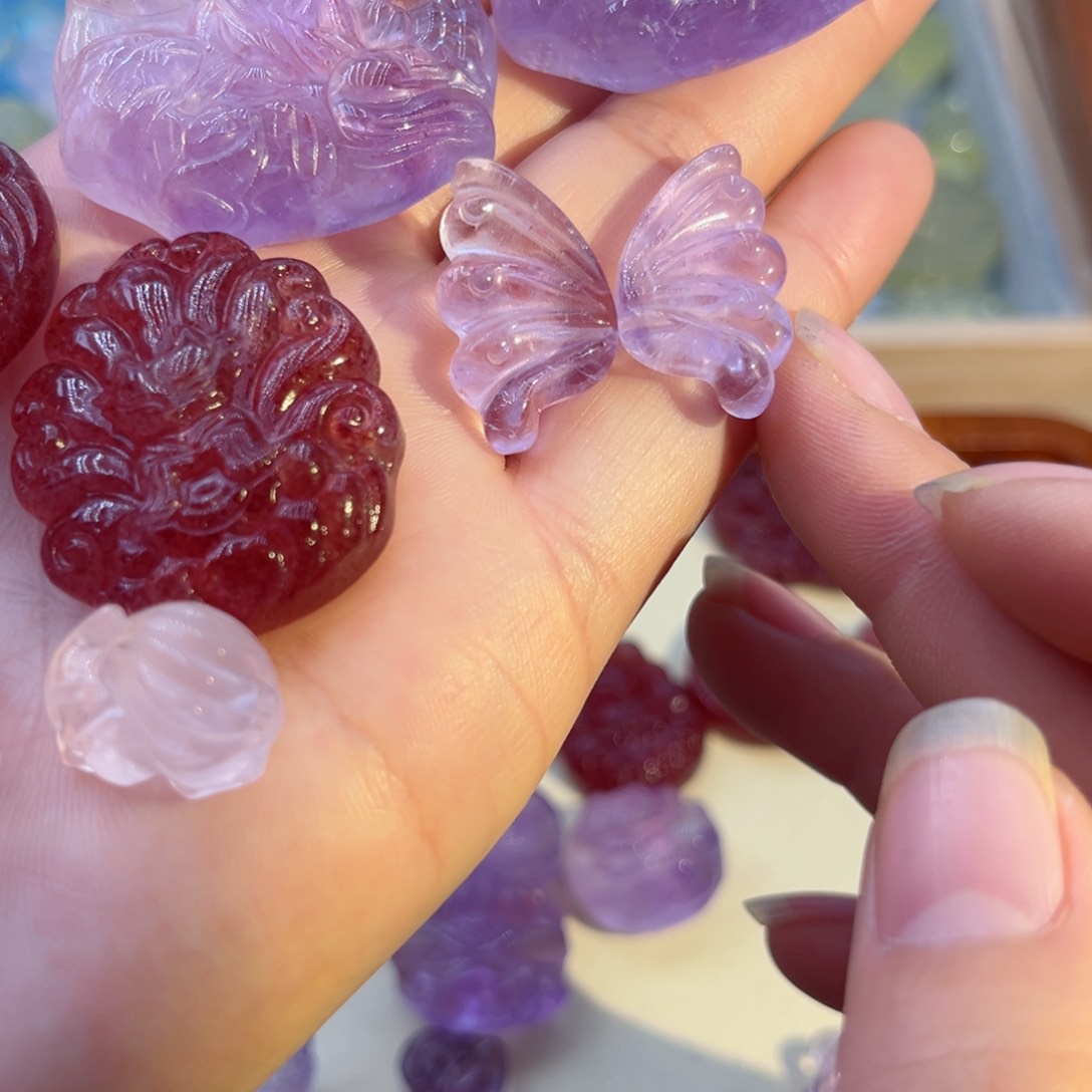 水晶颈饰未镶嵌略*紫水翅膀57