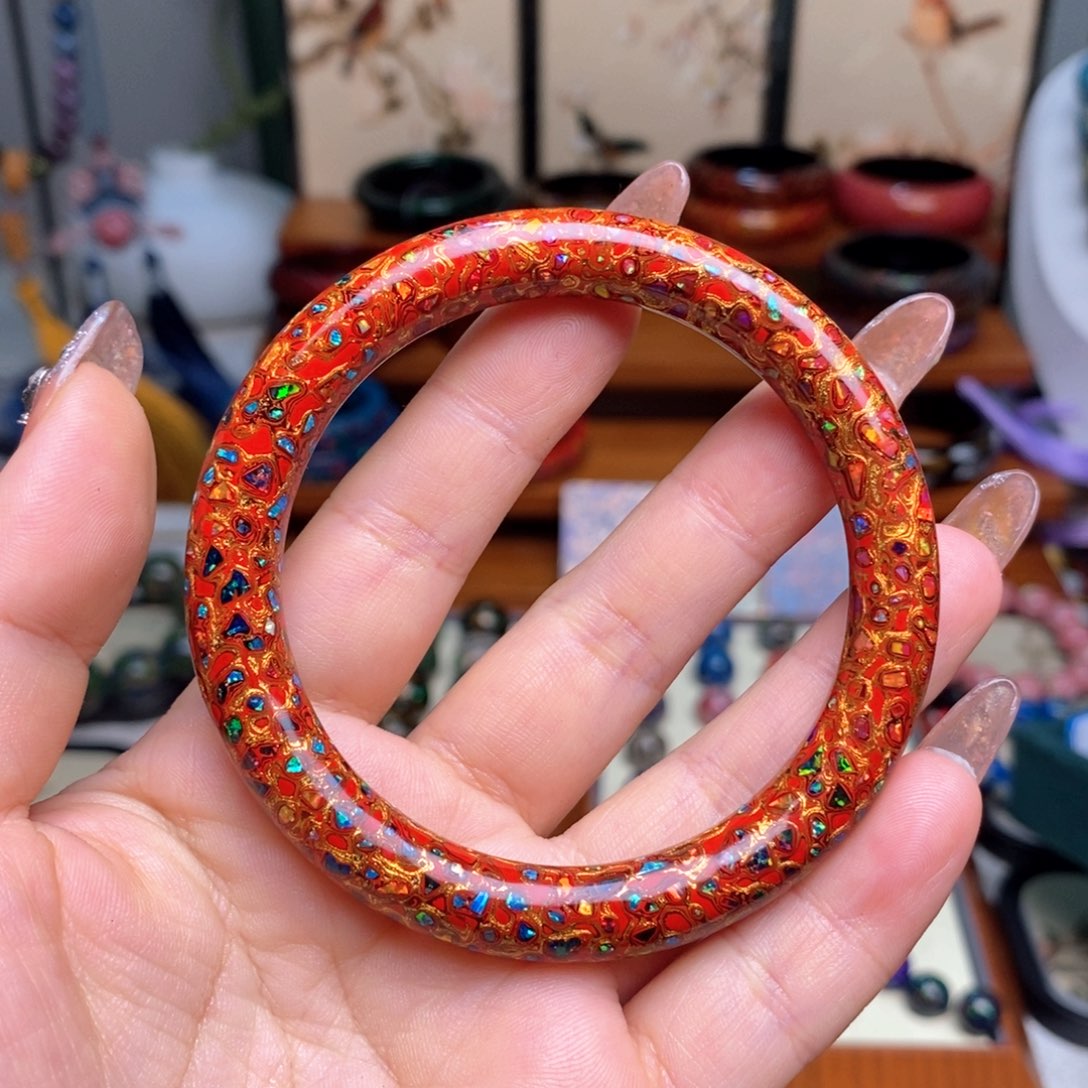 一****大漆圆条精品手镯58圈口