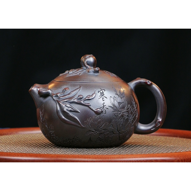 宜兴紫砂 寿桃西施 铁血红砂 郝闻婷 260cc