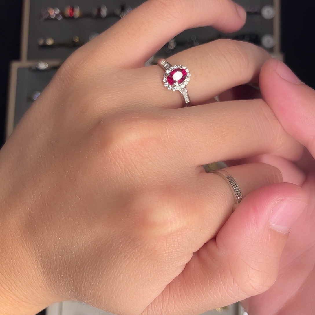 红宝石戒指银S925镶嵌龙****9拍四份