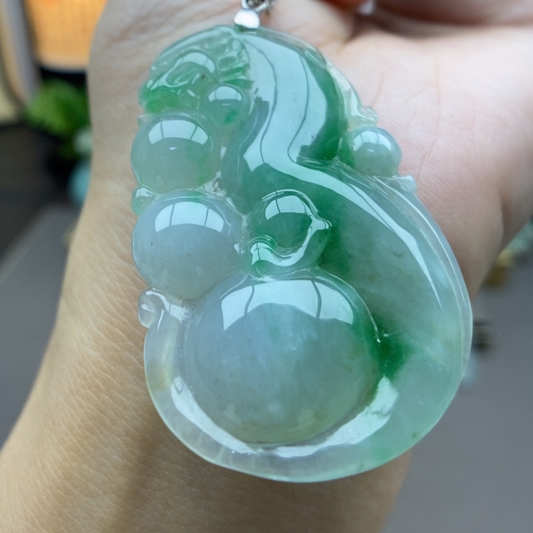 翡翠银S925镶嵌颈饰吊坠80