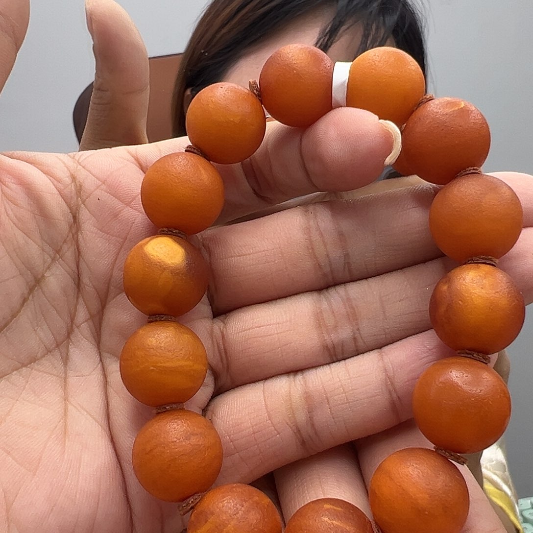 未镶嵌琥珀手链橘皮手串16MM