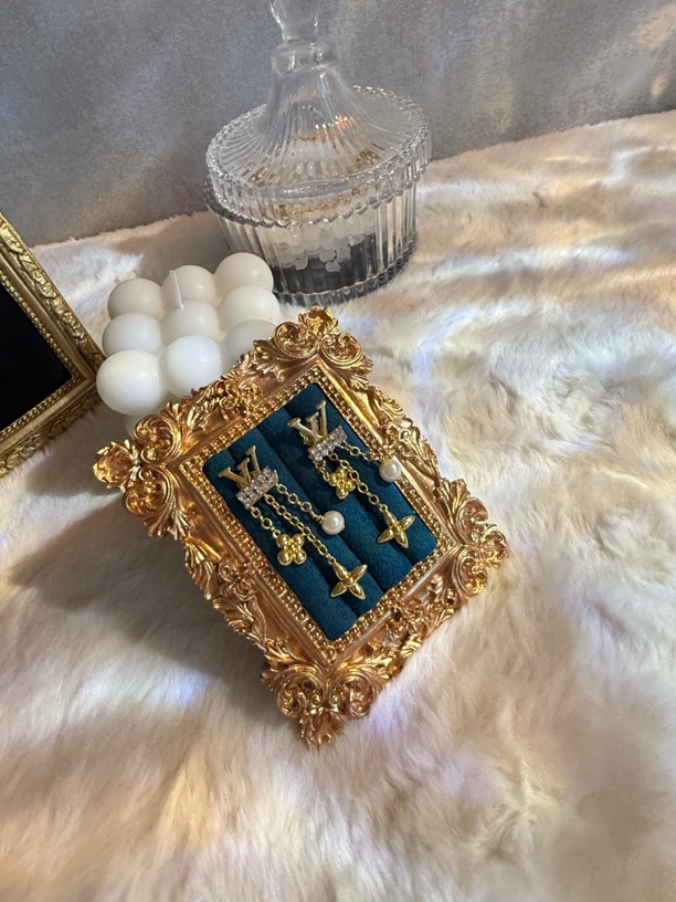 铜合金仿珍珠耳饰 千金风新款流苏字母耳坠