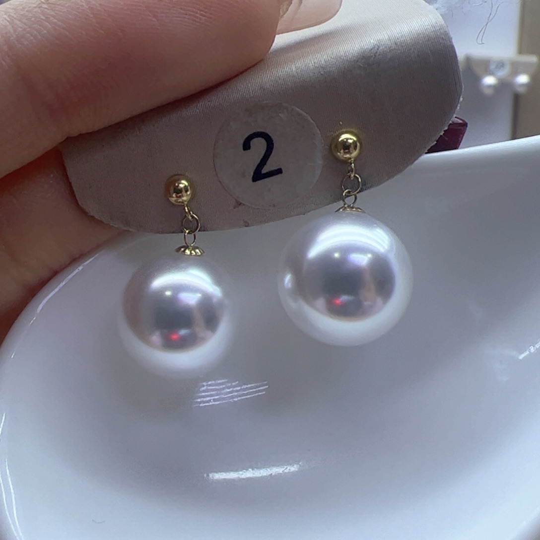 淡水珍珠耳饰18K金镶嵌