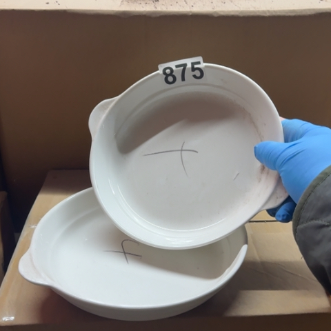 泥塑磁州窑出口鲍鱼小盘两只口径20.5