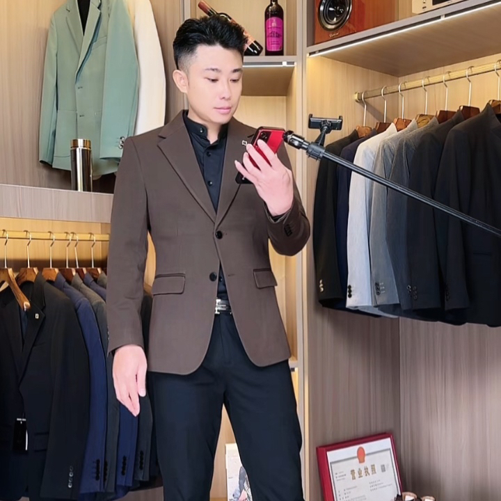 高品质男士西装外套商务正装上班通勤时尚百搭修身帅气西服外套