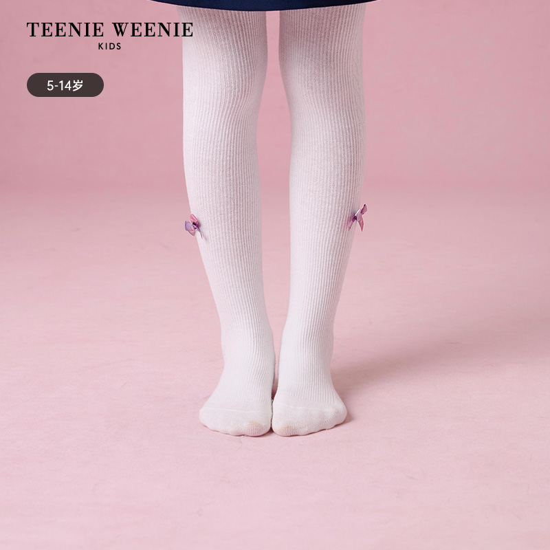 TeenieWeenieKids25年秋季女童甜美可爱蝴蝶结连裤袜TKAY25F852A