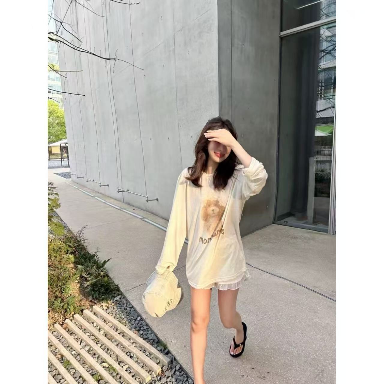 徐秋阳  卷毛狗罩衫  百搭时尚休闲软糯显瘦显白长袖13117