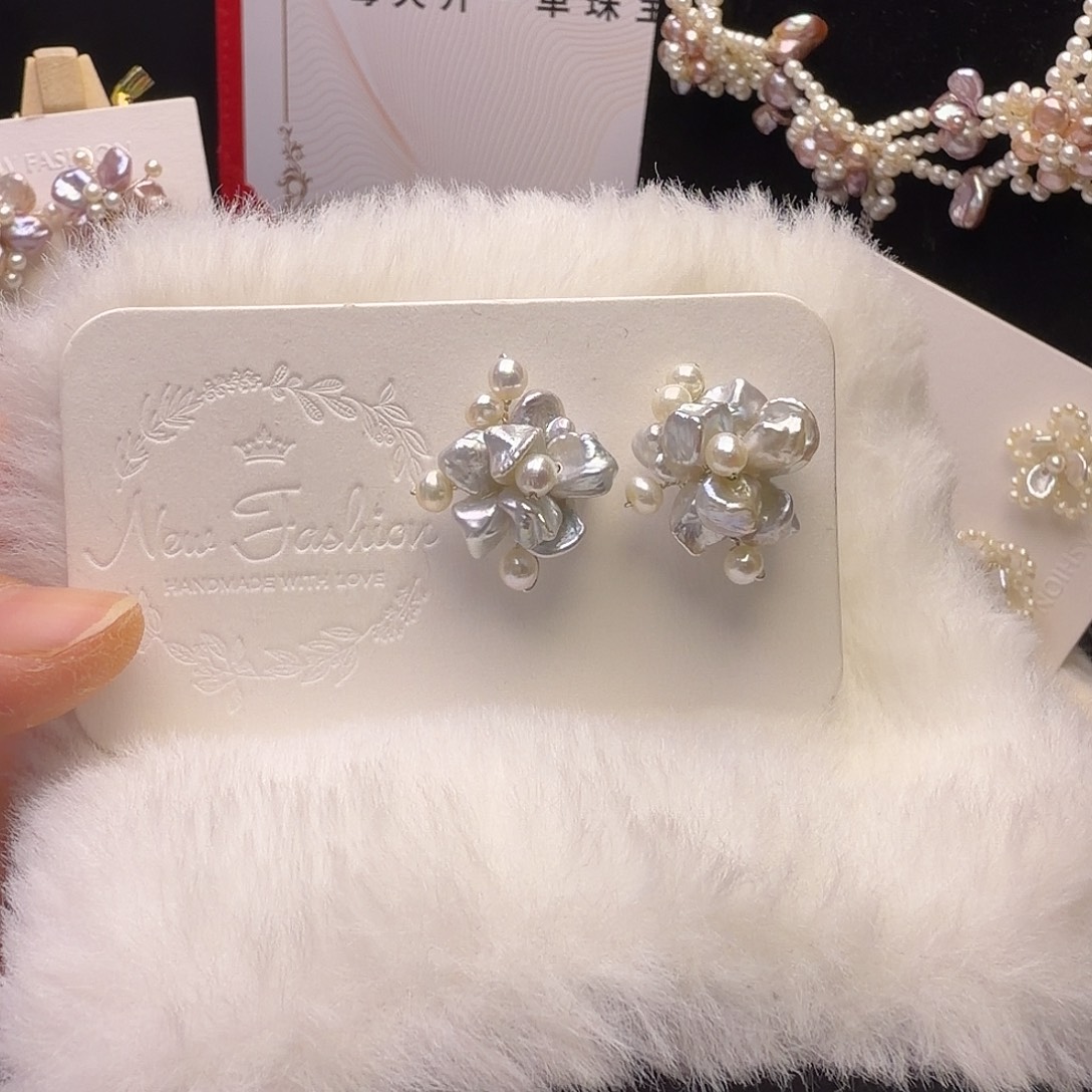 琉璃纯铜合金耳钉