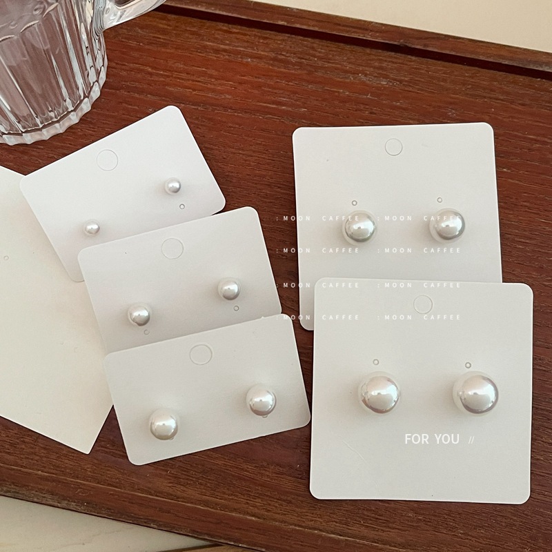 足银仿珍珠耳饰 925银针韩式法式简约小巧珍珠耳钉女百搭气质