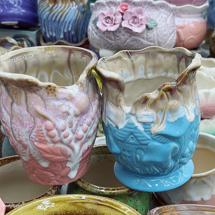 多肉绿植陶瓷花盆9.9包邮，有孔