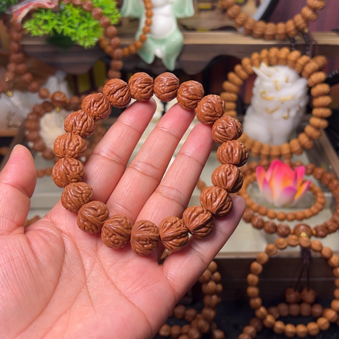 扶***堂桃核手串双脊龙手串16