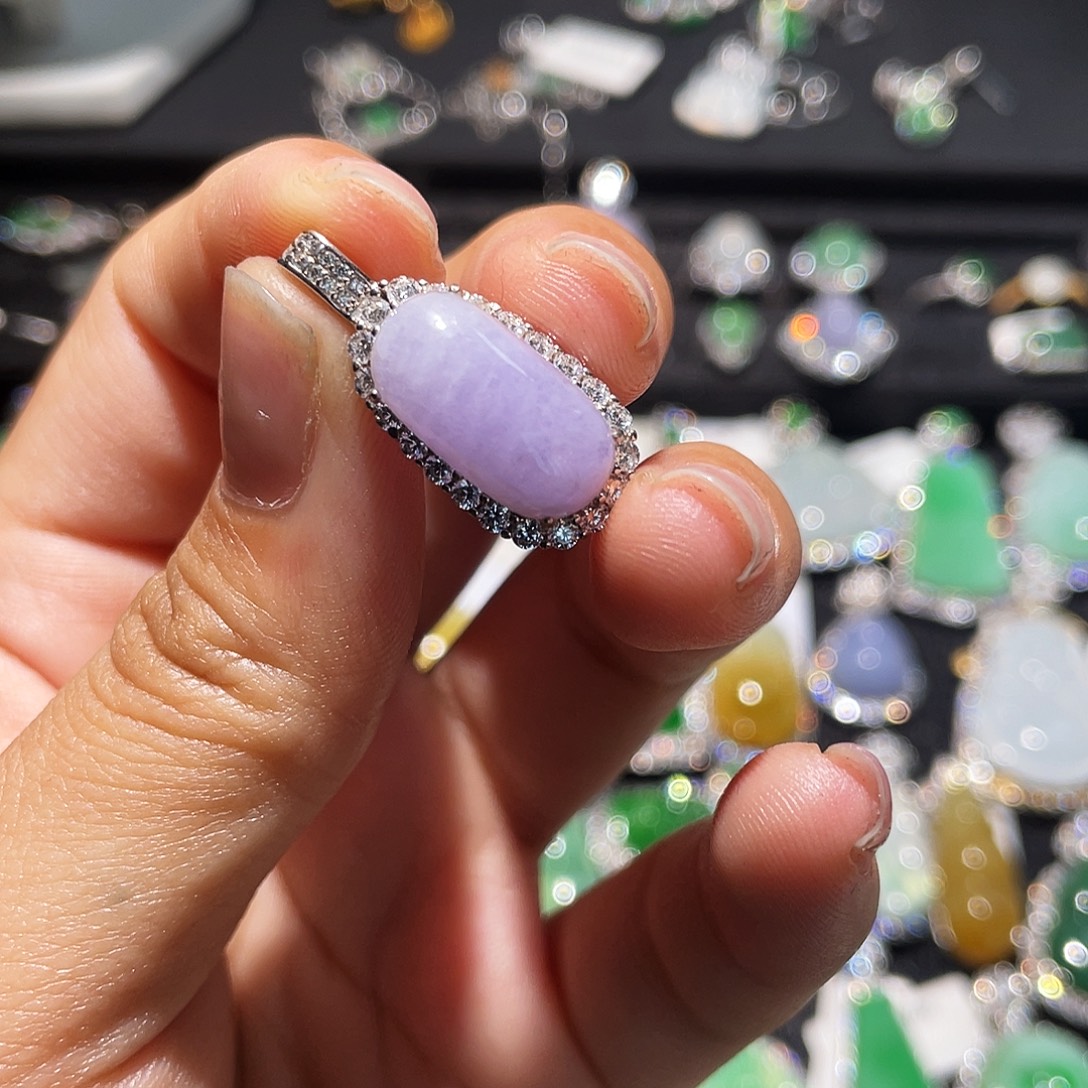 翡翠银S925镶嵌颈饰