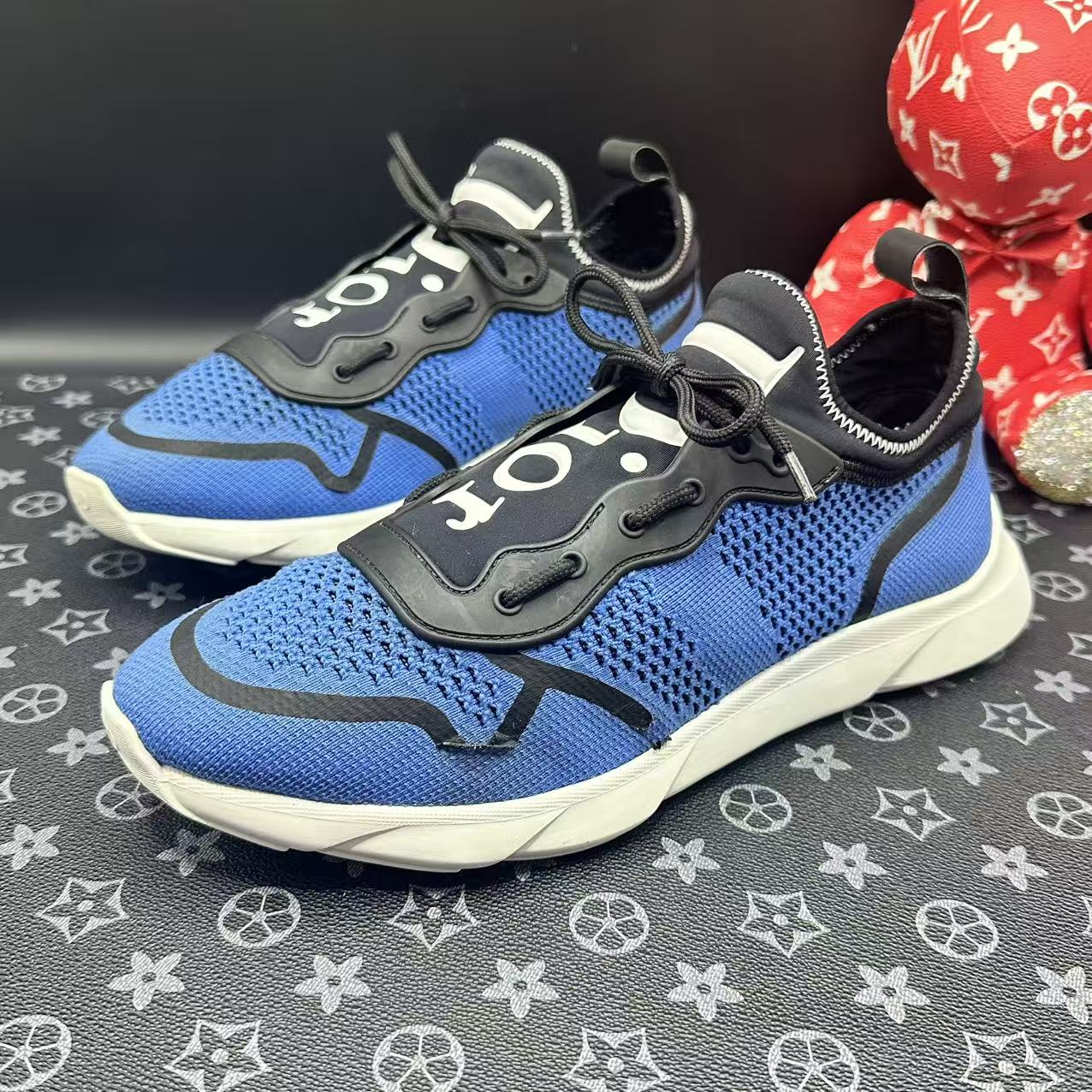 95新 DIOR/迪奥 男士蓝色网面透气运动鞋40欧码 ddm3039