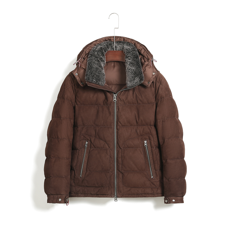 真皮羽绒服男鹅绒服复古重水洗头层牛皮皮衣外套冬季加厚P59467