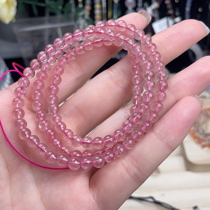 未镶嵌手链水晶草莓晶三圈