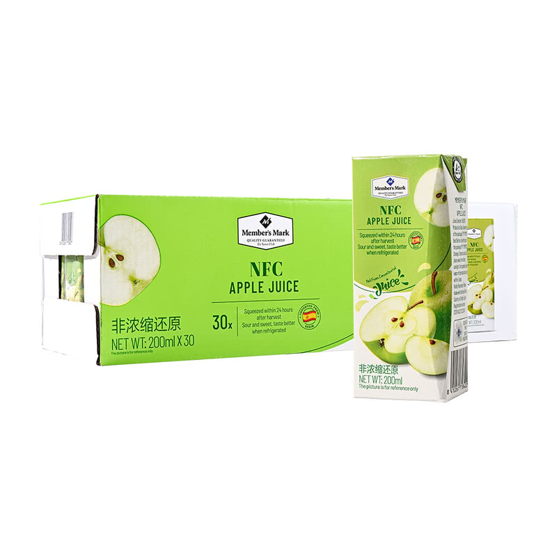 山姆会员超市 苹果汁 NFC非浓缩还原果汁 酸甜可口 解馋小饮品