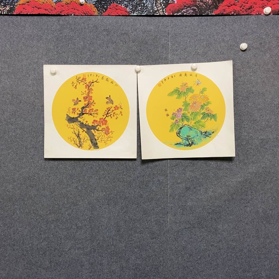 国画两幅卡纸50✖️50