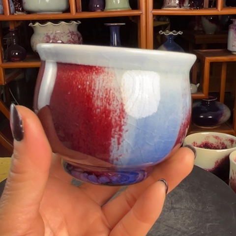 牛家钧窑牛自恒老师钧瓷杯微瑕