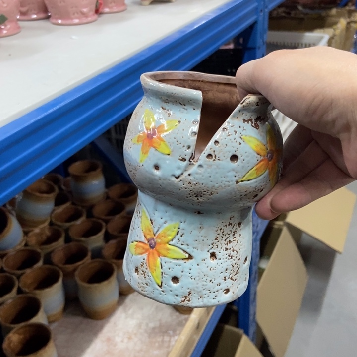 陶瓷花盆单场满9.9发8*14蓝