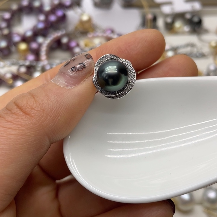 海水珍珠戒指银S925镶嵌