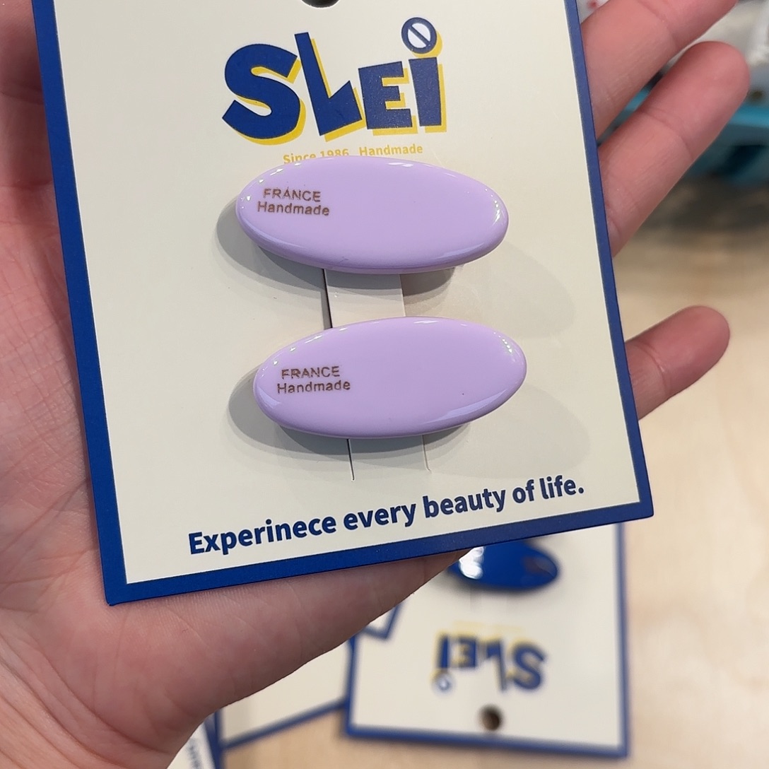 布艺铁合金浅紫色小胖夹