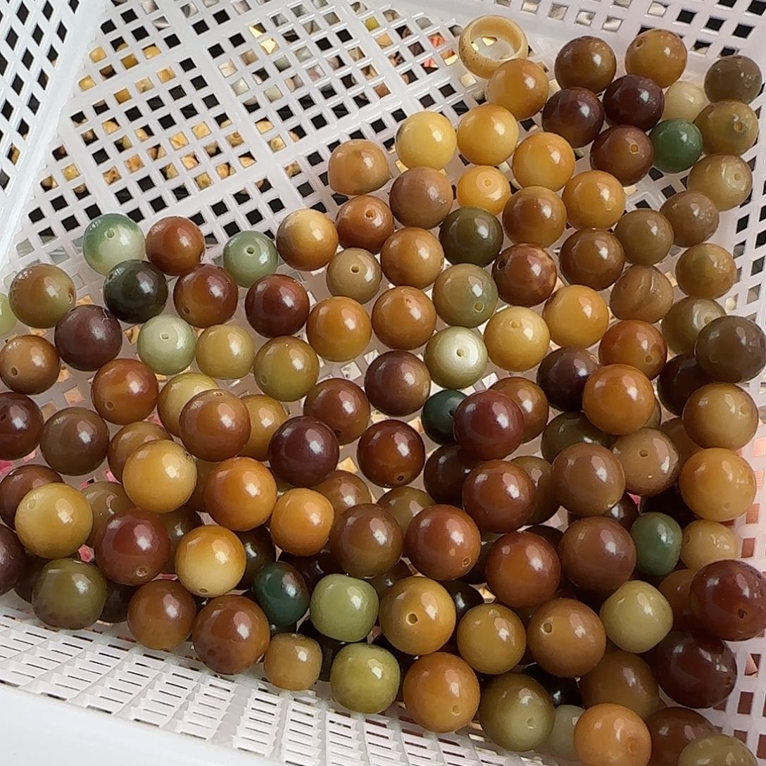 手串菩提根/象牙果瑕疵玉化混珠148颗