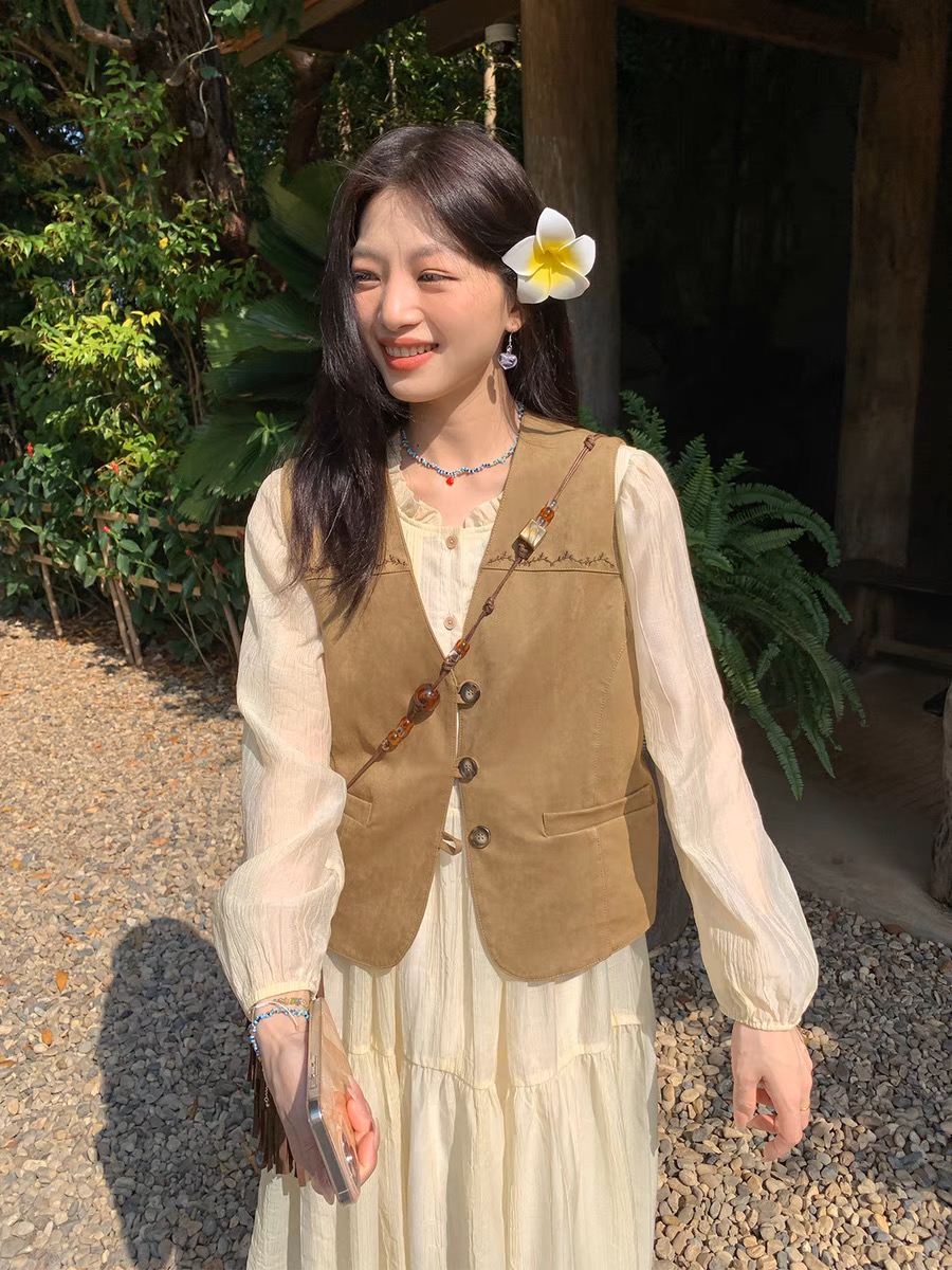 过完上车（931-940）气质森系法式小清新连衣裙温柔风女装洋气韩版