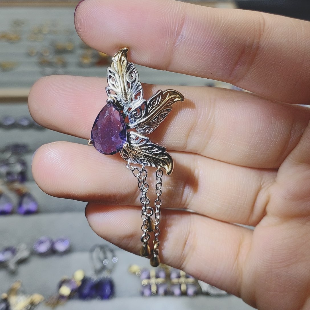 【闪购商品】托帕石耳饰银S925镶嵌