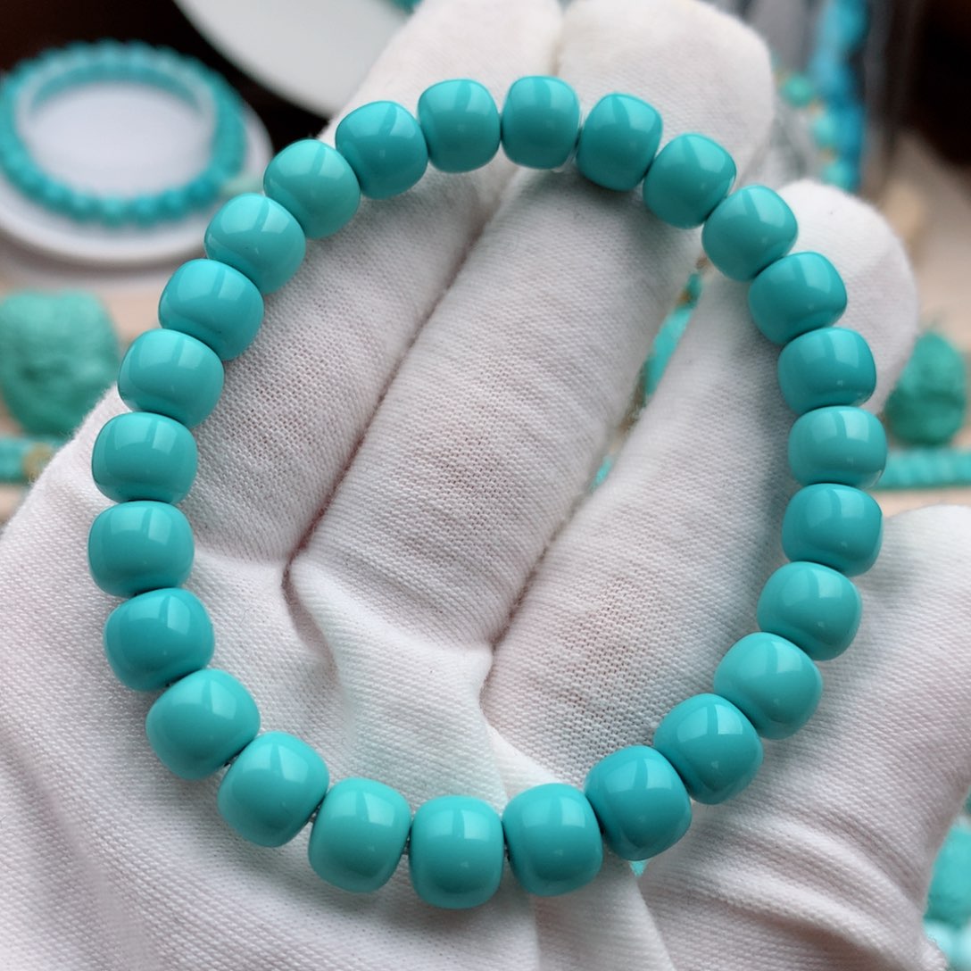 绿松石珠宝奇石未镶嵌8mm