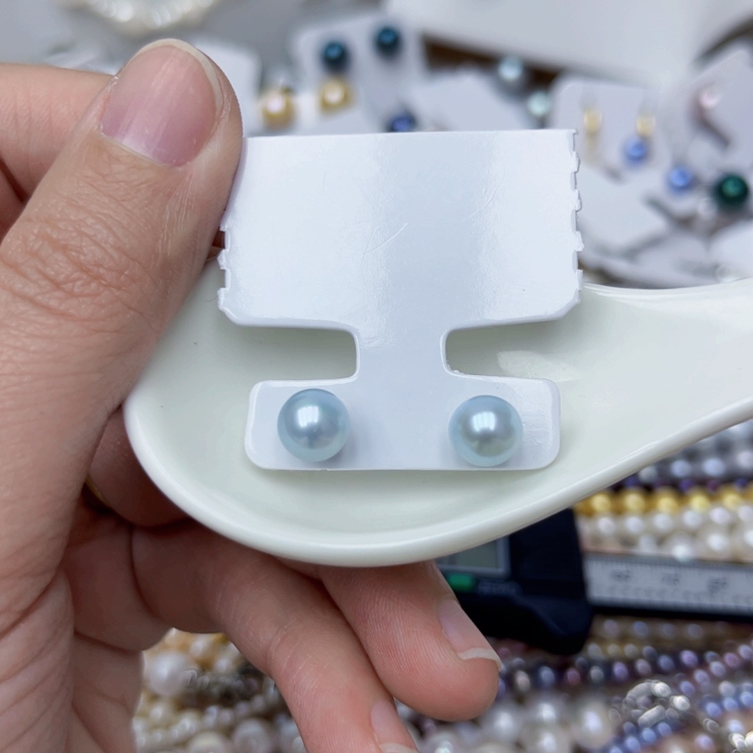 淡水珍珠耳饰银S925镶嵌