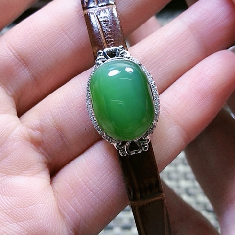 和田玉挂件银S925镶嵌