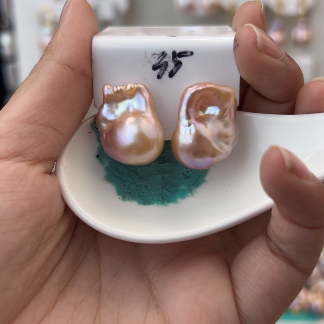 淡水珍珠耳饰银S925镶嵌