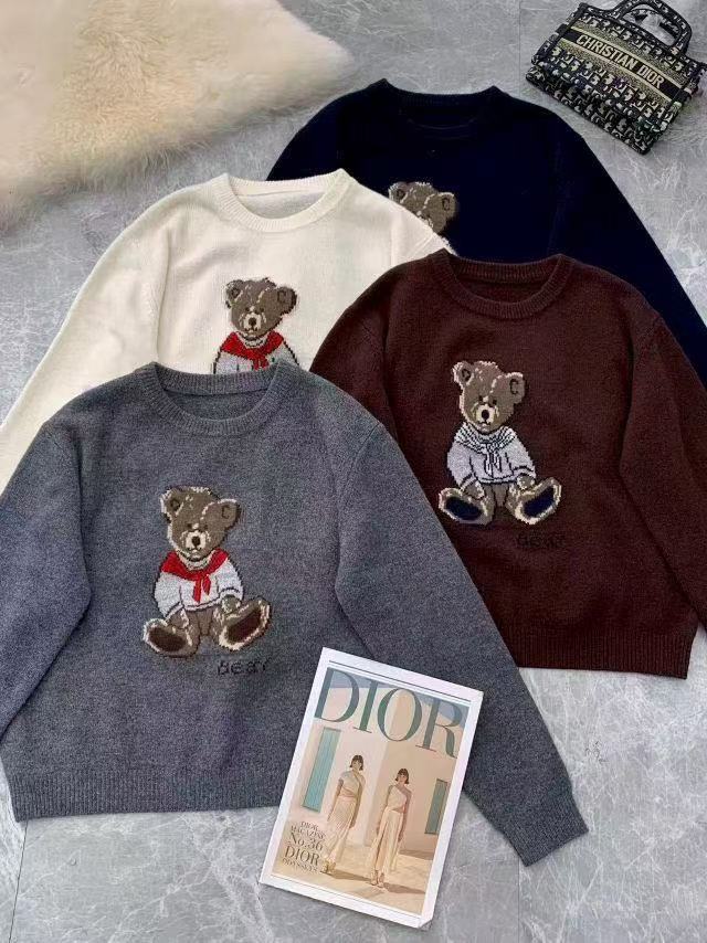 0058洪大SSS推荐时尚百搭卡通小熊毛衣