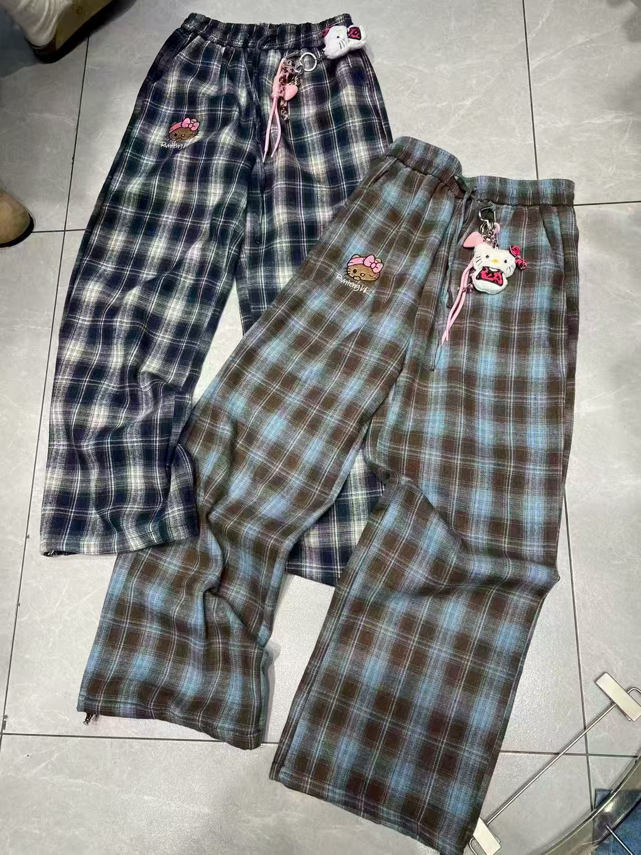  SZ•STUDIO/kitty猫/格子休闲裤/70297