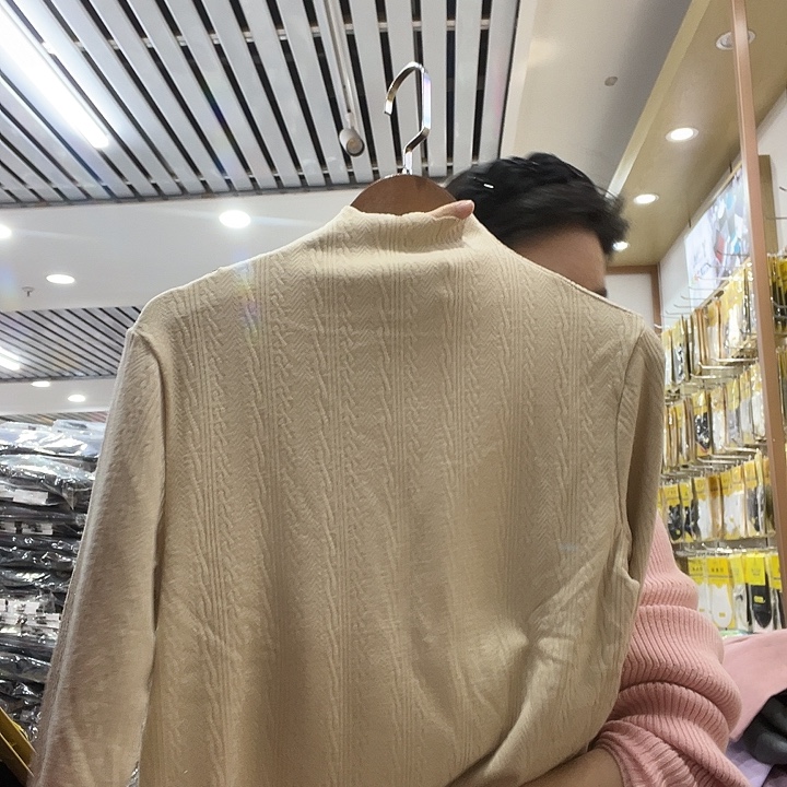 米黄色半高领打底90-140