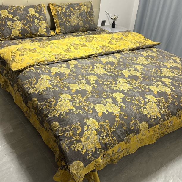 双面AB版有氧水洗四件套  纽扣款