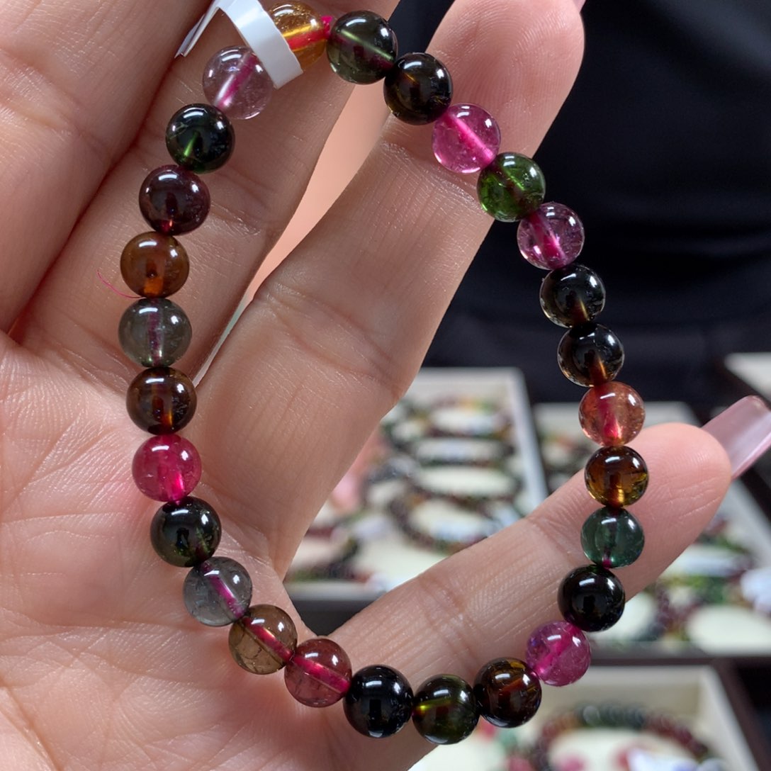 碧玺手链未镶嵌6.9毫米左右