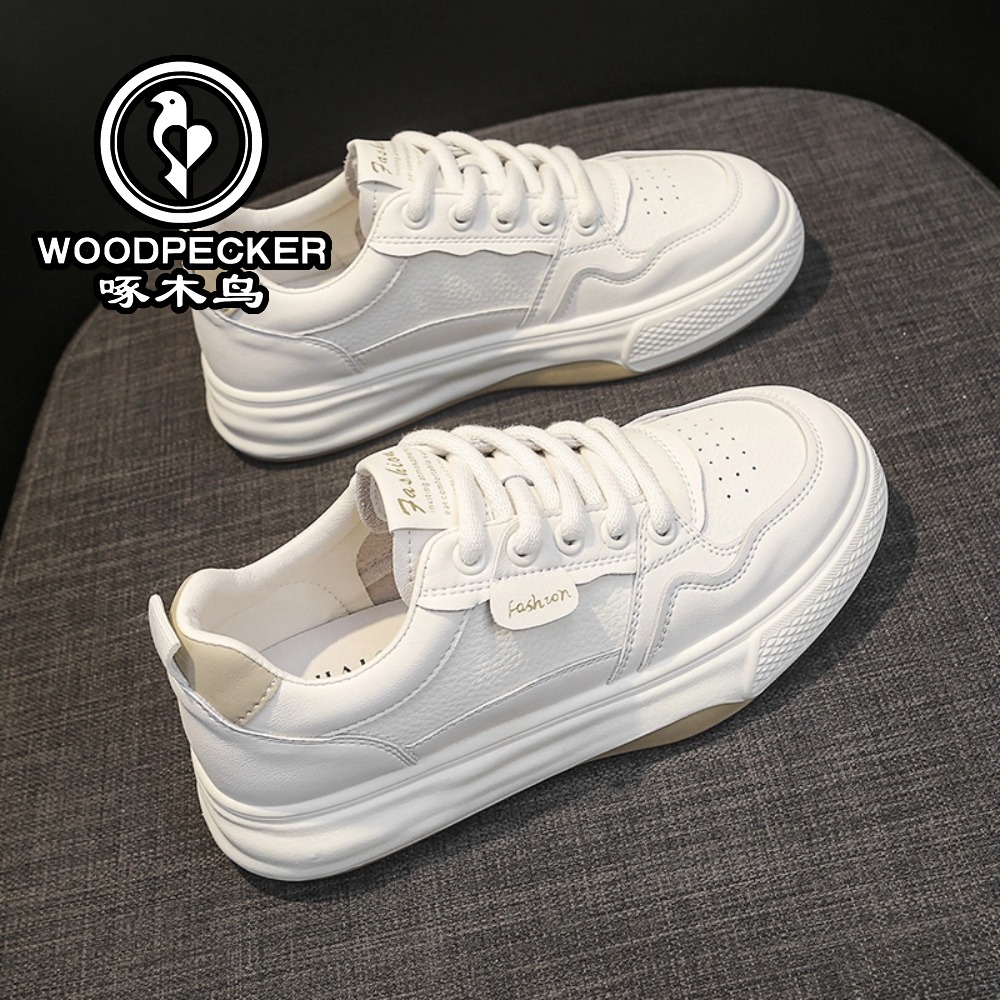 【根据主播提示下单】国民品牌小白鞋百搭皮面小白鞋女ins潮款网红