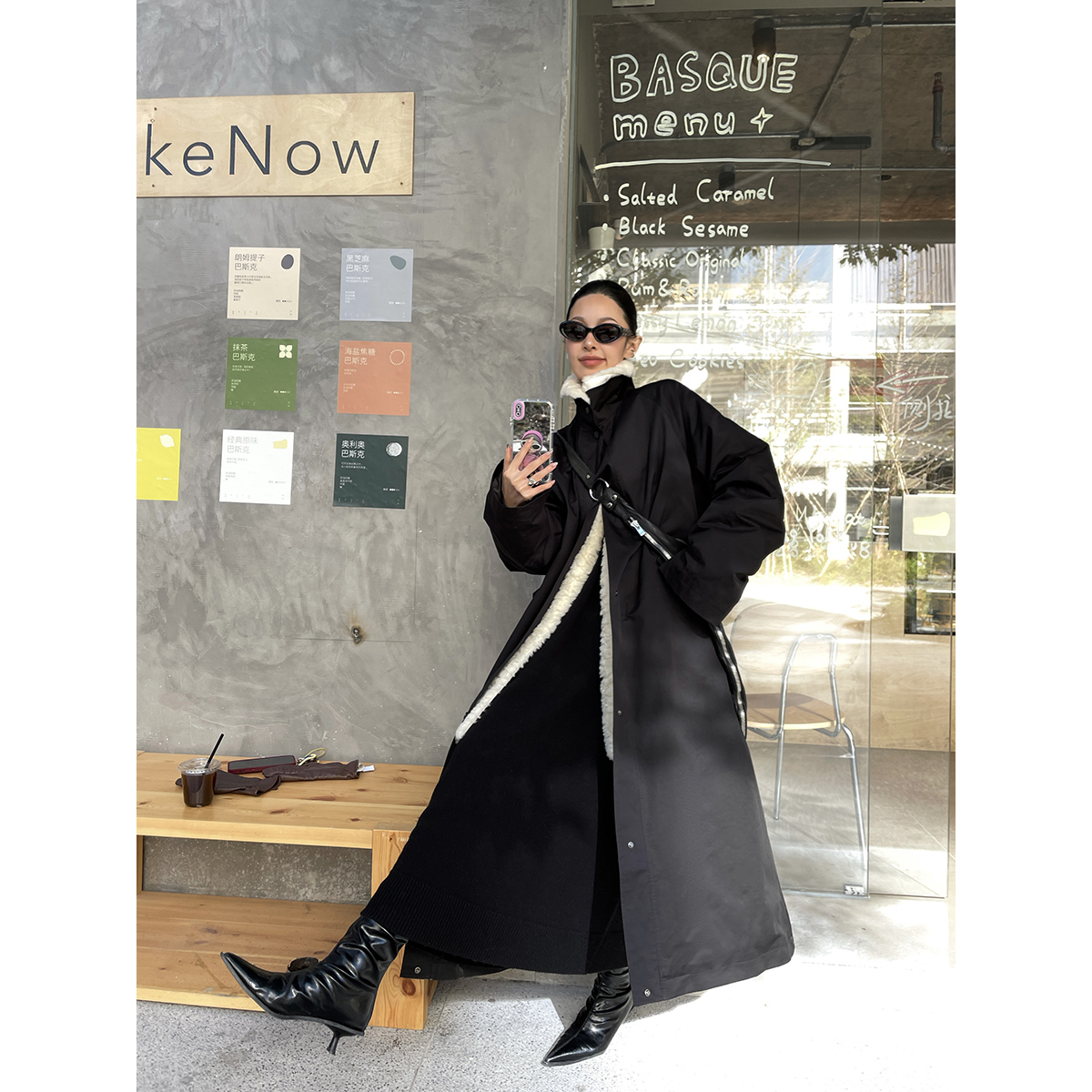 JCCC影子【暗夜初雪】黑色90白鸭绒可拆拼接领风衣羽绒外套JE5PYR16