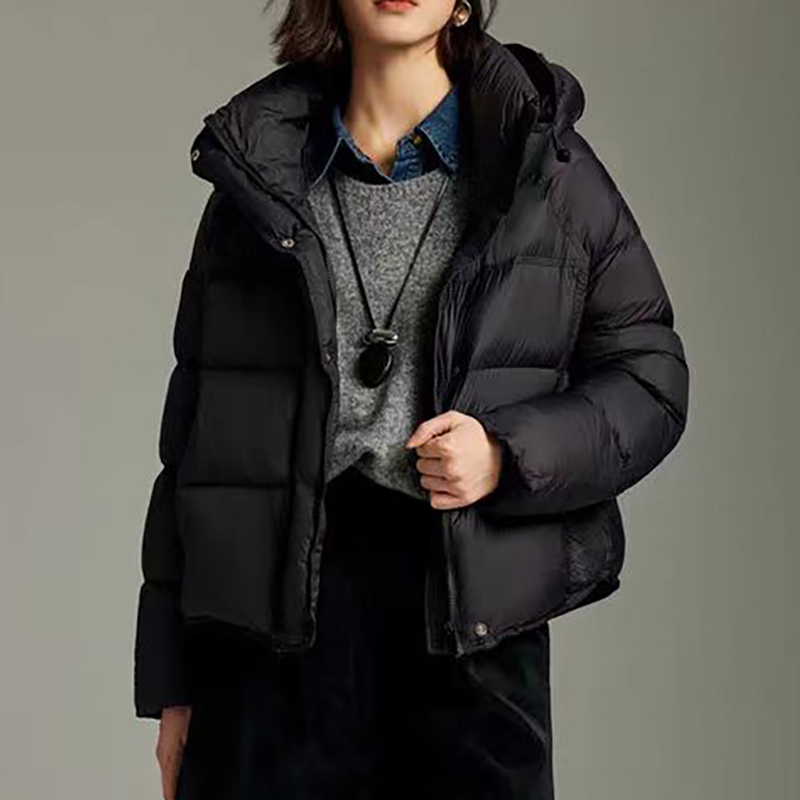 简约休闲连帽设计羽绒服2025冬季新款气质百搭宽松保暖外套