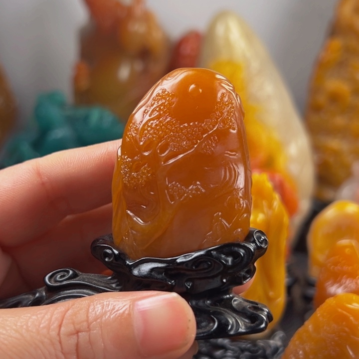 雲***寿山石印石松下雅聚