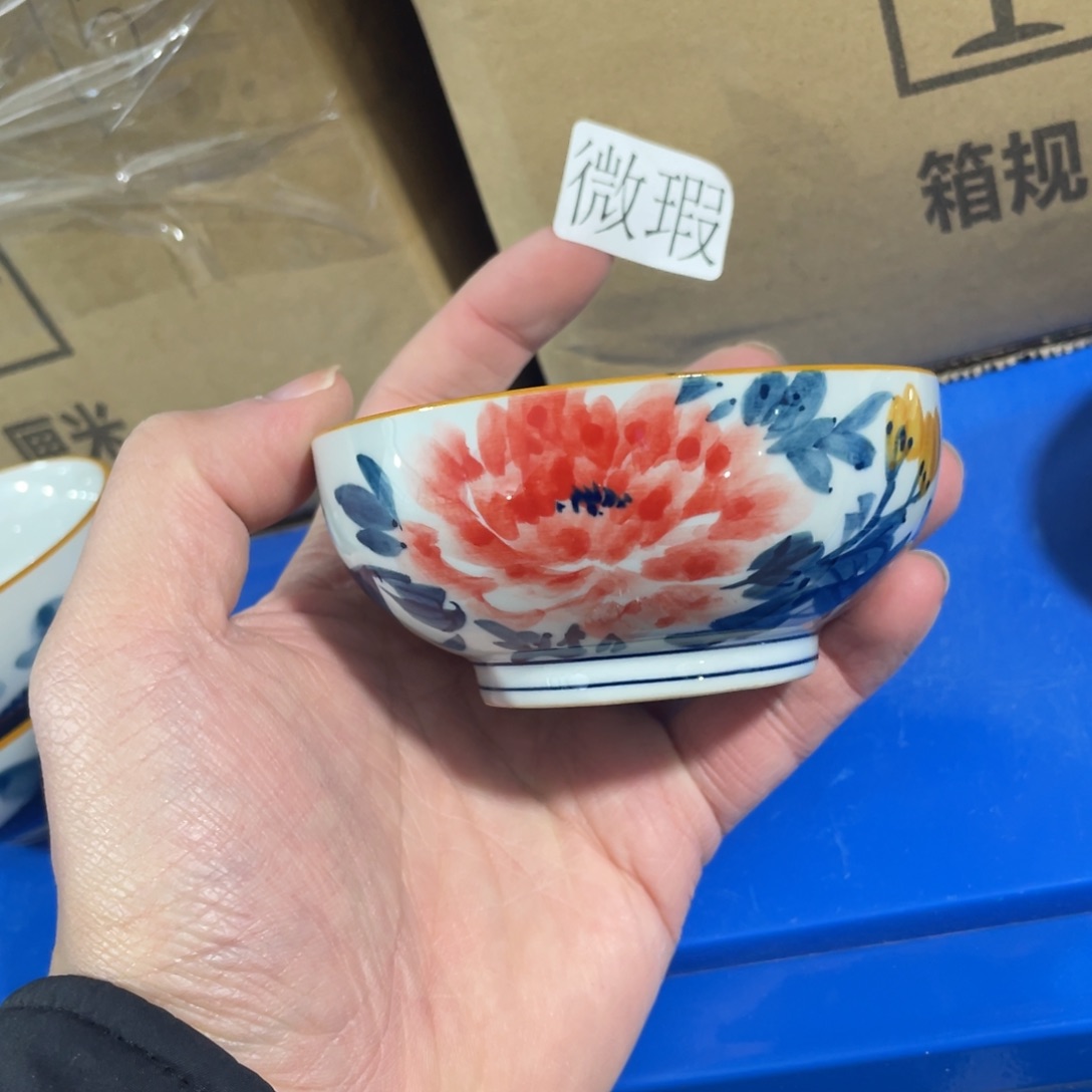 釉下手绘茶具微瑕