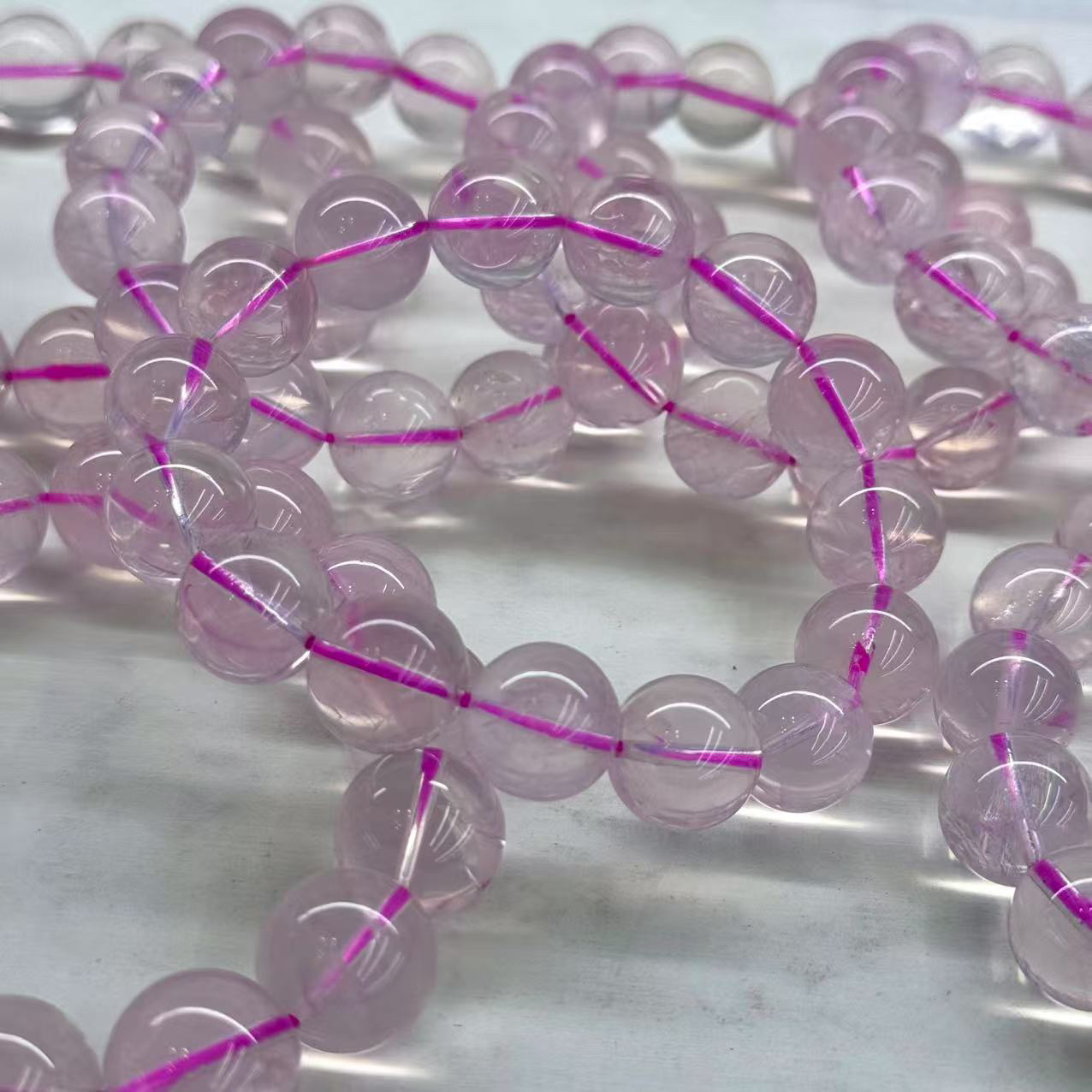 天然莫桑比克星光粉水晶手链粉水晶单圈手串六芒星西柚蜜桃粉水晶