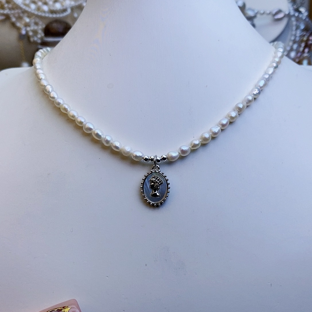 淡水珍珠颈饰银S925镶嵌