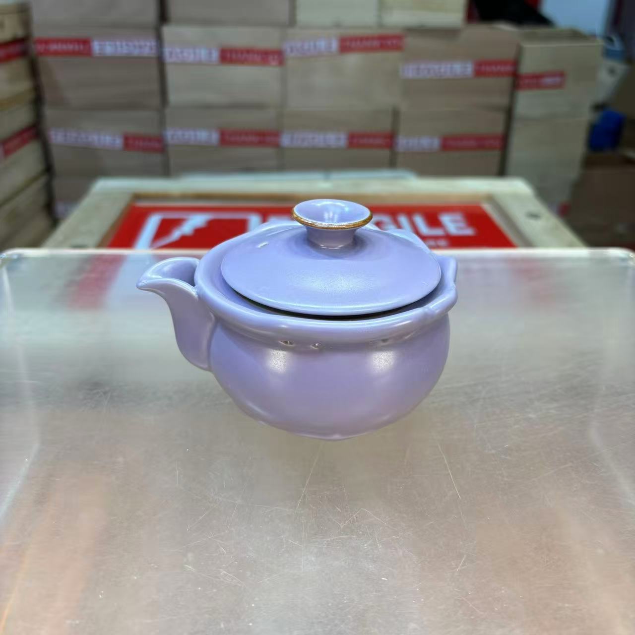 秋香茶具  紫色手抓家用大容量泡茶壶-8955-2408