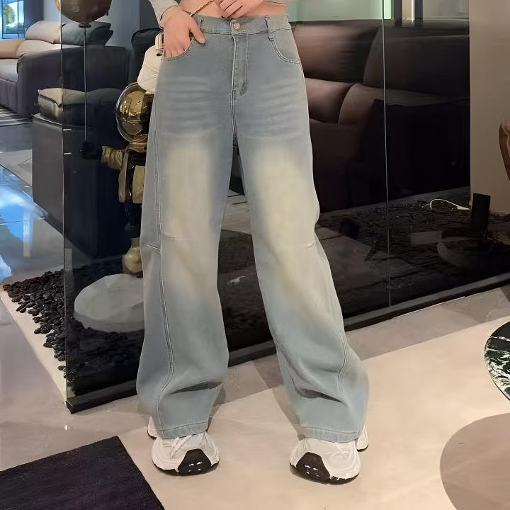 冬季加绒牛仔拖地裤-甜 5243时尚保暖设计显瘦款胖MM大码女装新款