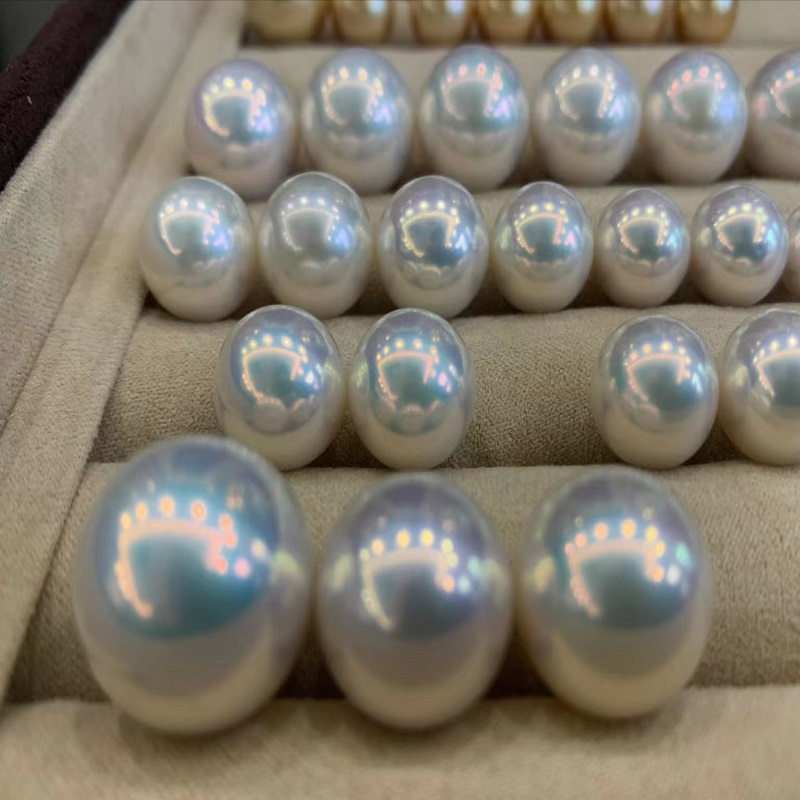 天然珍珠裸珠定制吊坠戒指镶嵌手工轻奢镜面精致炫彩时尚经典