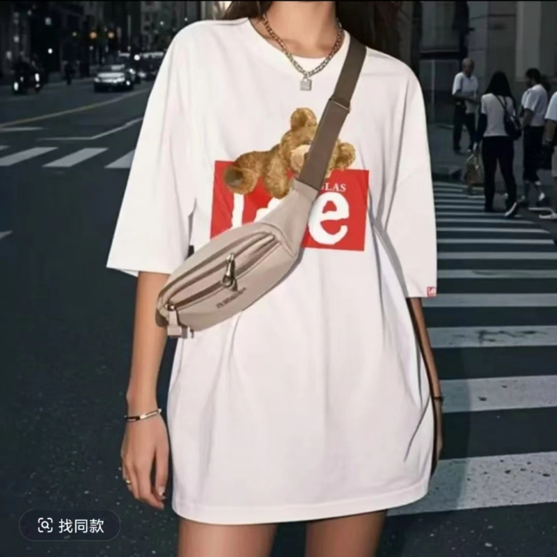 B夏季修身型云朵短袖热转印T恤潮流经典设计师百搭