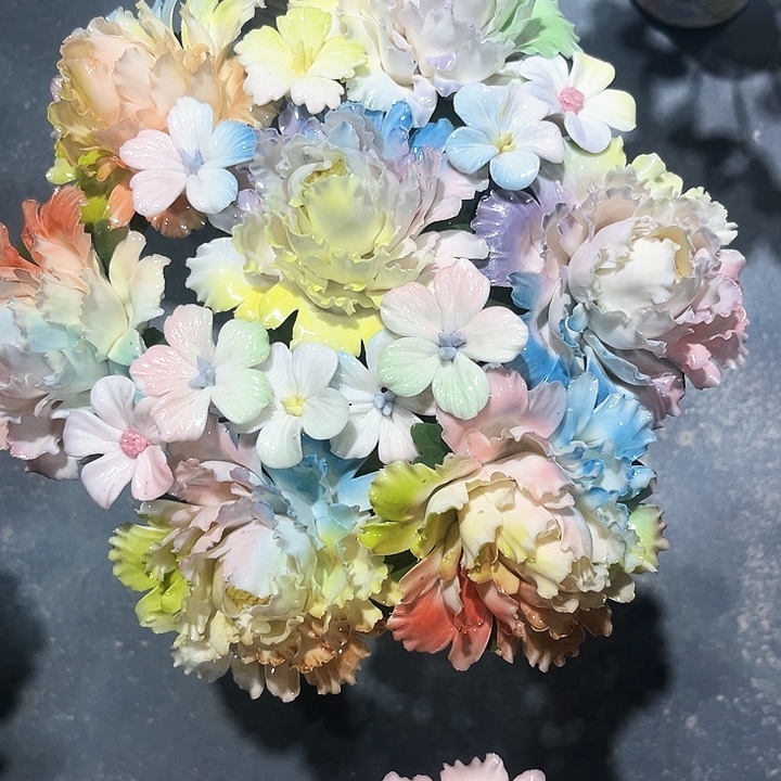 陶瓷花花摆件，花束